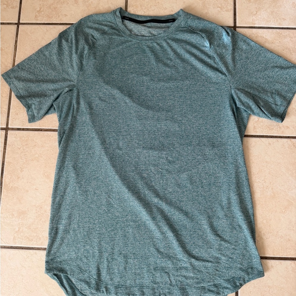 lululemon athletica Heathered Teal Short Sleeve Tee